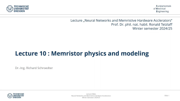 thumbnail of medium Neural Networks and Memristive Hardware Accelerators - Lecture 10