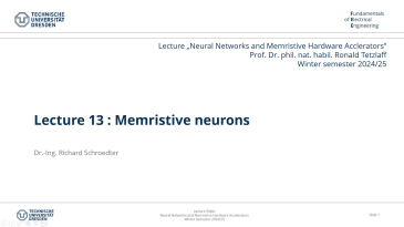 thumbnail of medium Neural Networks and Memristive Hardware Accelerators - Lecture 13